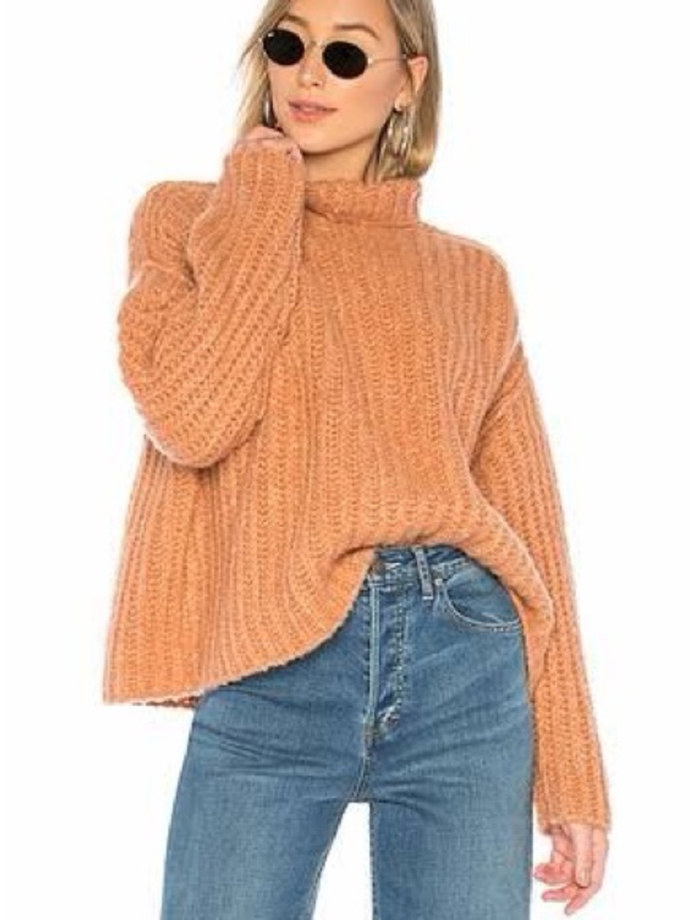 Free People Fluffy Fox Sweater - Papaya, XS